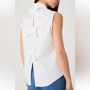 French Connection High-Low Bow Back Sleeveless Shirt
White